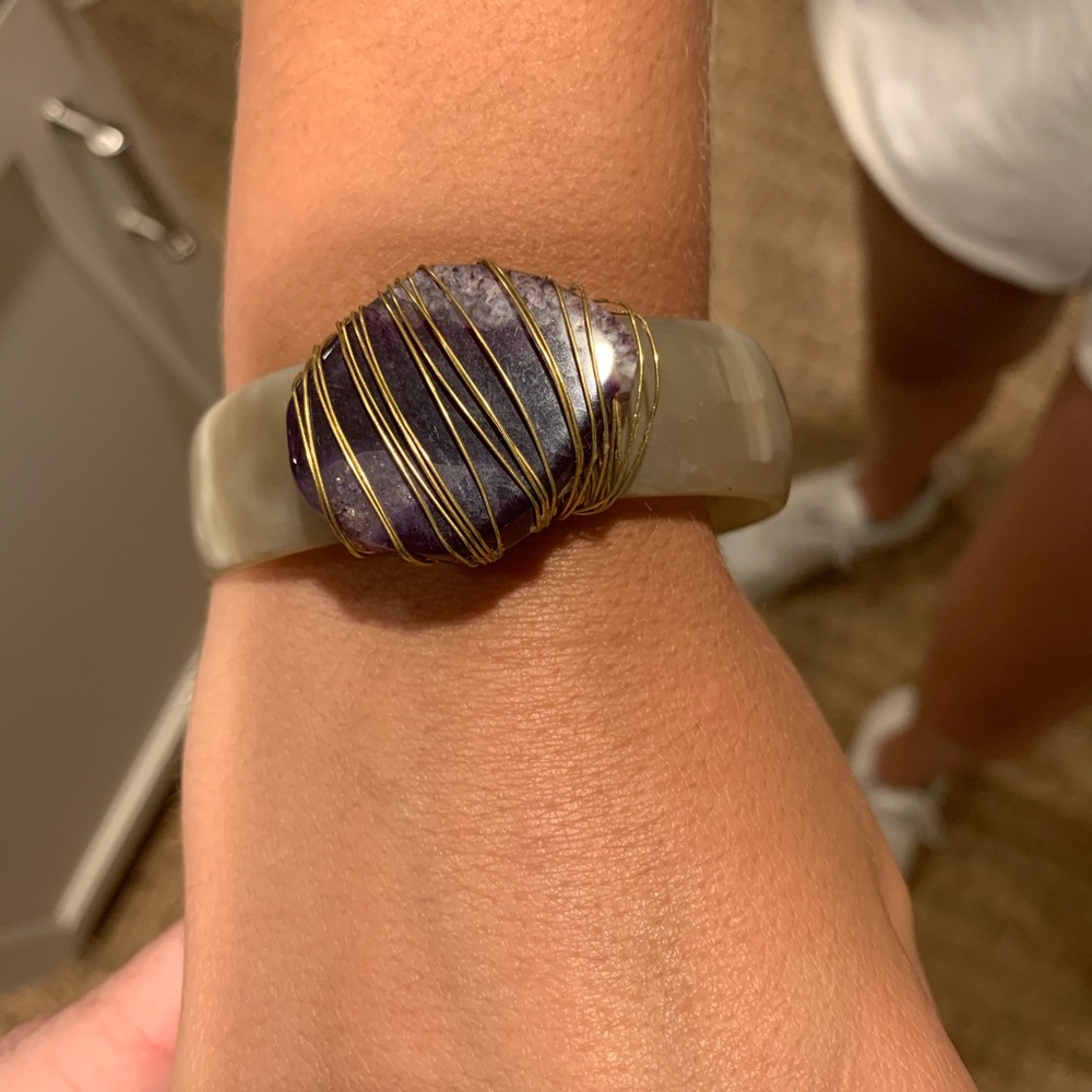 Purple geode handmade bracelet.